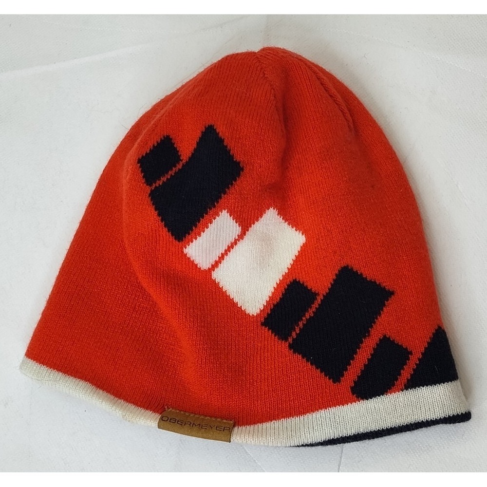 ✅🚨Obermeyer Reversible Knit Beanie Hat Men Aspen Colorado Girls Winter Cap📸SEE